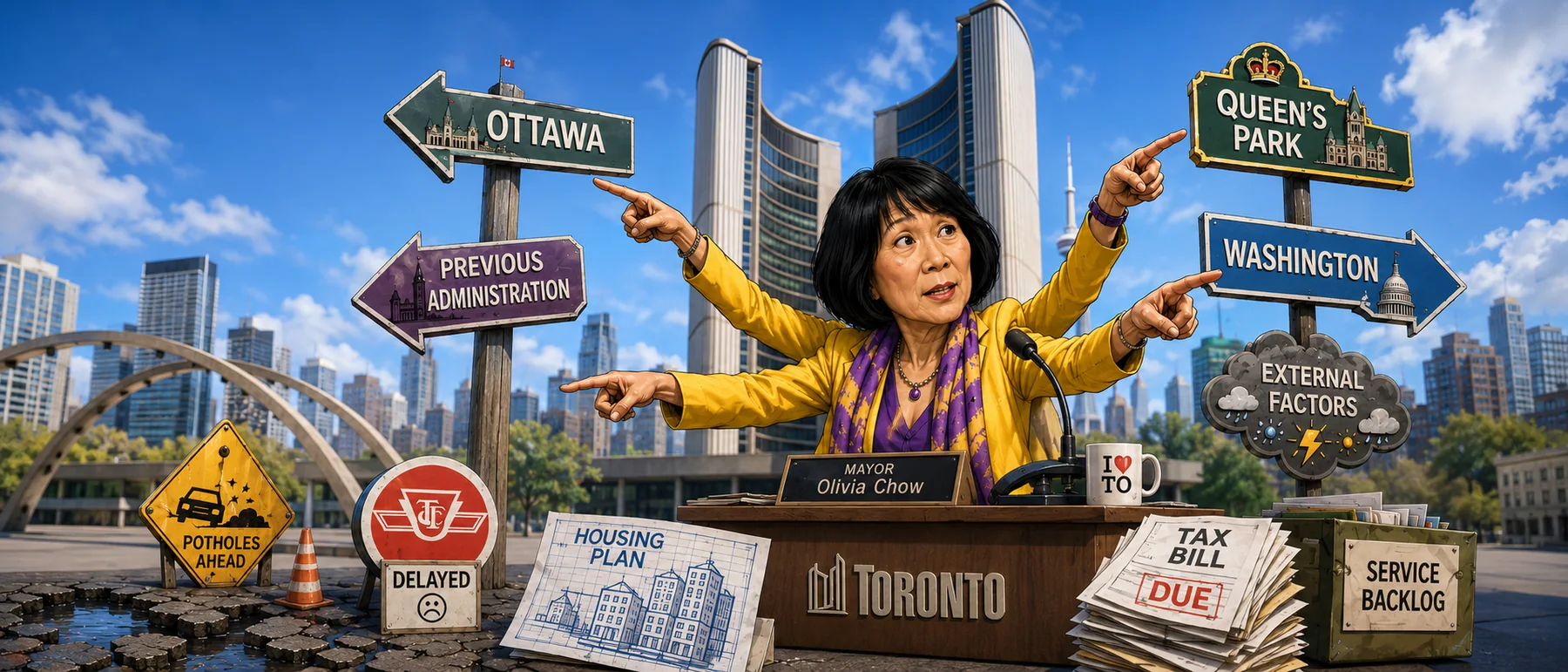 Satirical editorial illustration related to Public safety.