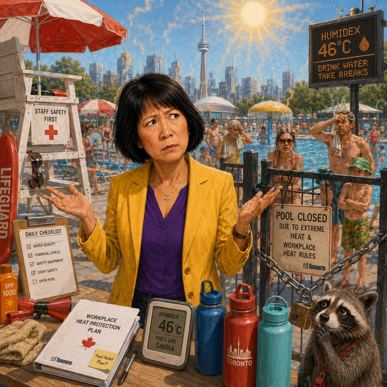 Satirical editorial illustration related to Emergency planning.