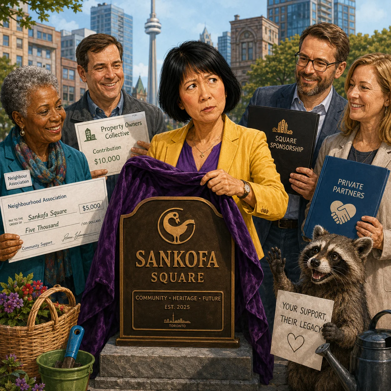 Satirical editorial illustration related to City Hall & culture.